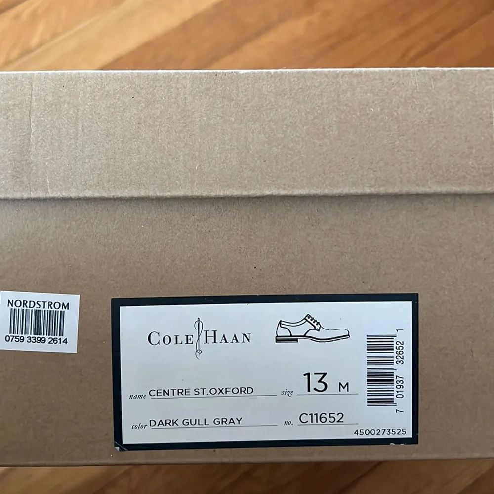 Cole Haan Centre St. Oxford Dark Gull Gray Dress Shoes - Picture 4 of 4